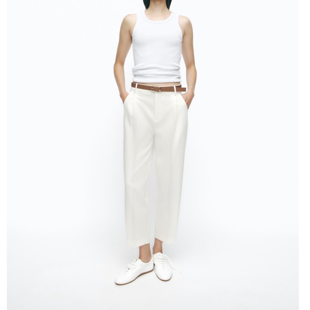 Zara White Cropped Pants